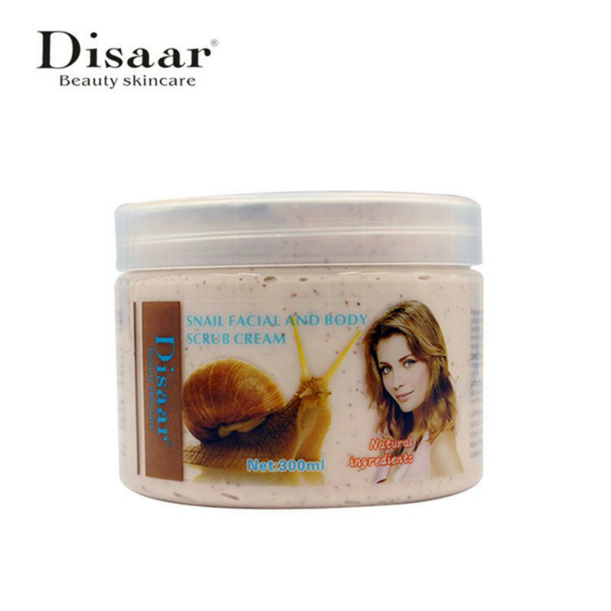 DISSAR SNAIL   SNAIL FACIAL AND BODY SCRUB CREAM For all skin  Natural ingredients(300ml) (MA)(CARGO)