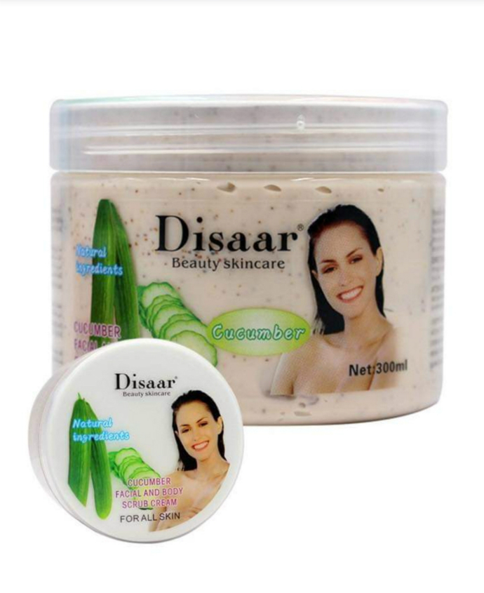 DISAAR CUCUMBER FACIAL AND BODY SCRUB CREAM For all skin natural ingredients(300ml) (MA)(CARGO)
