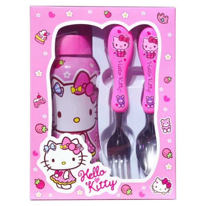 Spoon And Fork Hello Kitty Set (PINK) (ONE SIZE)