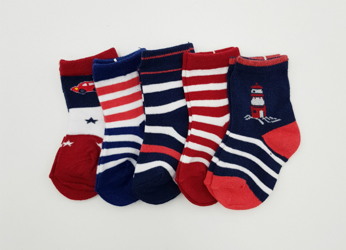 BAROTTI Boys Socks 5 Pcs Pack (AS PHOTO) (0 to 6 Months)
