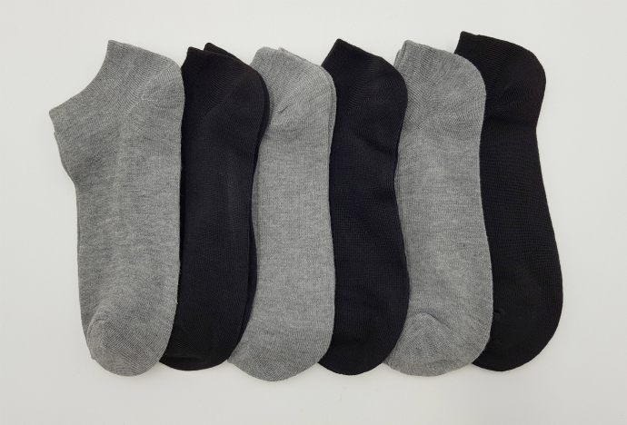 FITTER FIT FOR ME Mens Socks 6 Pcs Pack (GRAY - BLACK) (FREE SIZE)