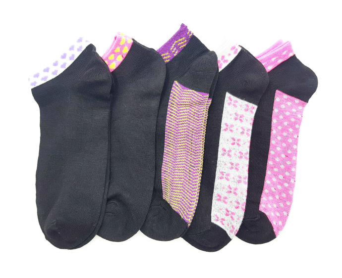 FITTER FIT FOR ME Ladies Socks 5 Pcs Pack (BLACK) (FREE SIZE)
