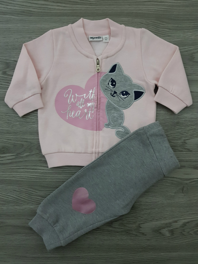 MIGNOLO Girls 2 Pcs  Pyjama Set (PINK - GRAY) (3 to 30 Months)