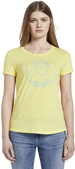 TOM TAILOR Ladies T-Shirt (YELLOW) (S - M - L - XL - 2XL)