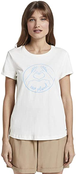 TOM TAILOR Ladies T-Shirt (WHITE) (XS - S - M - L - XL - 2XL)