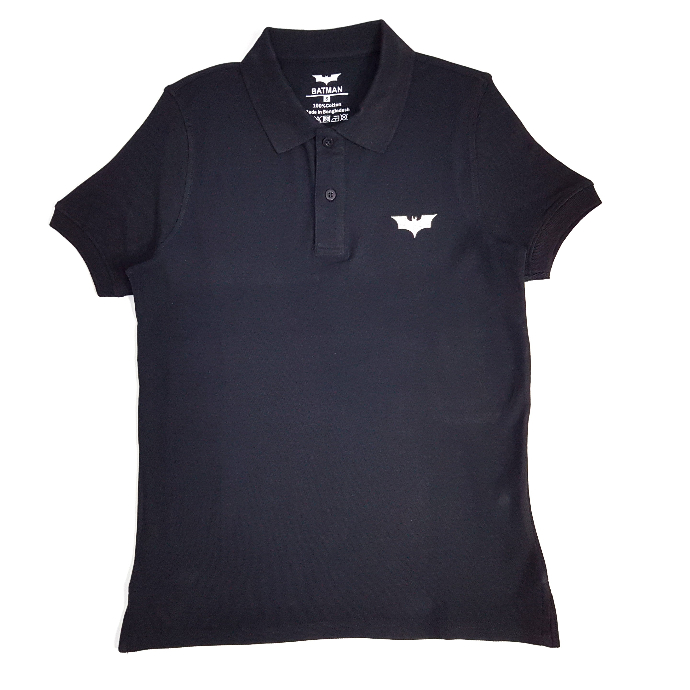 BATMAN Mens Polo Shirt (BLACK) (S - M - L - XL - XXL)