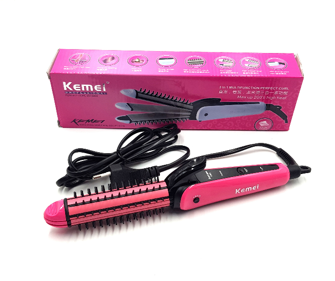 KEMEI KM-6855 Multifunction Hair Stick Curler Rollers And Straightener (FRH)