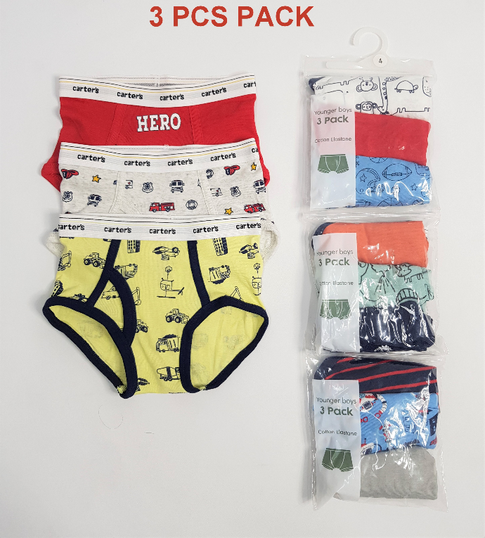 CARTERS 3 Pcs Boys Brief Shorts Pack ( Random Color) (2 to 14 Years)