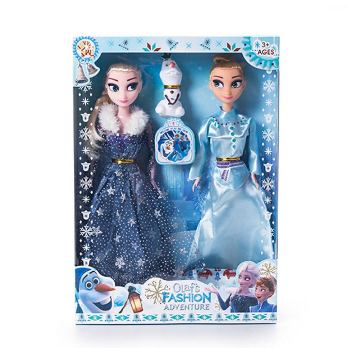 3 pcs/set Princess frozen 2 Anna Elsa Dolls with box For Girls Toys Princess (NAVY - BLUE) (ONE SIZE)