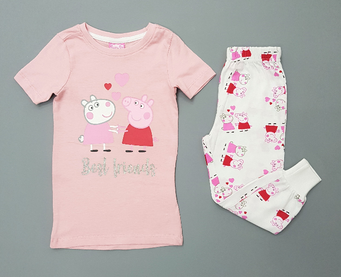 PEPPA PIG Girls 2 Pcs Pyjama Set (PINK - WHITE) (12 Months to 6 Years)