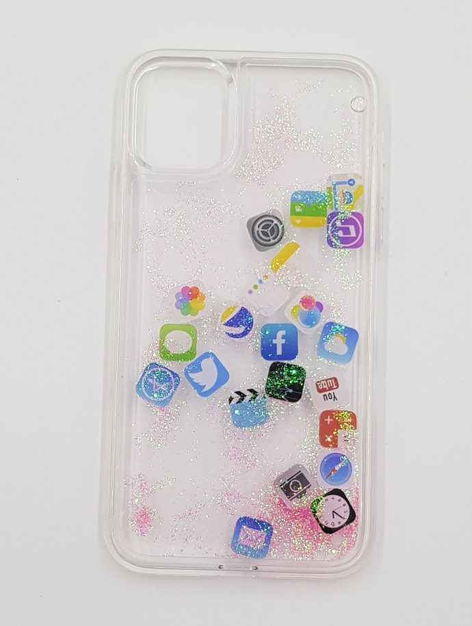 Mobile Cover (WHITE- PINK) (11 6.1)