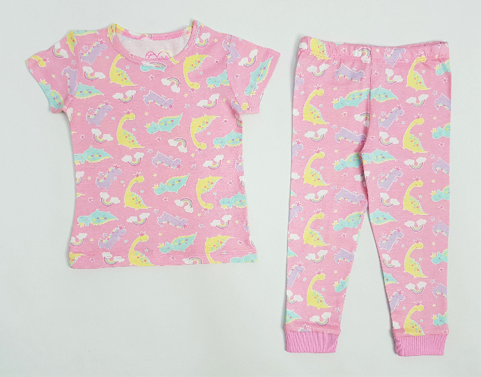 Girls 2 Pcs Pyjama Set (PINK) (2 to 6 Years)