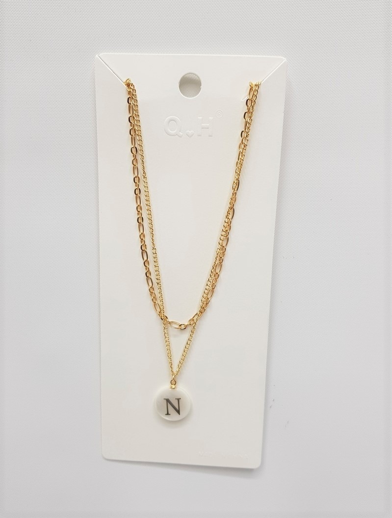 Necklace Breacet Set Bundle with Letter R Pendant Necklace