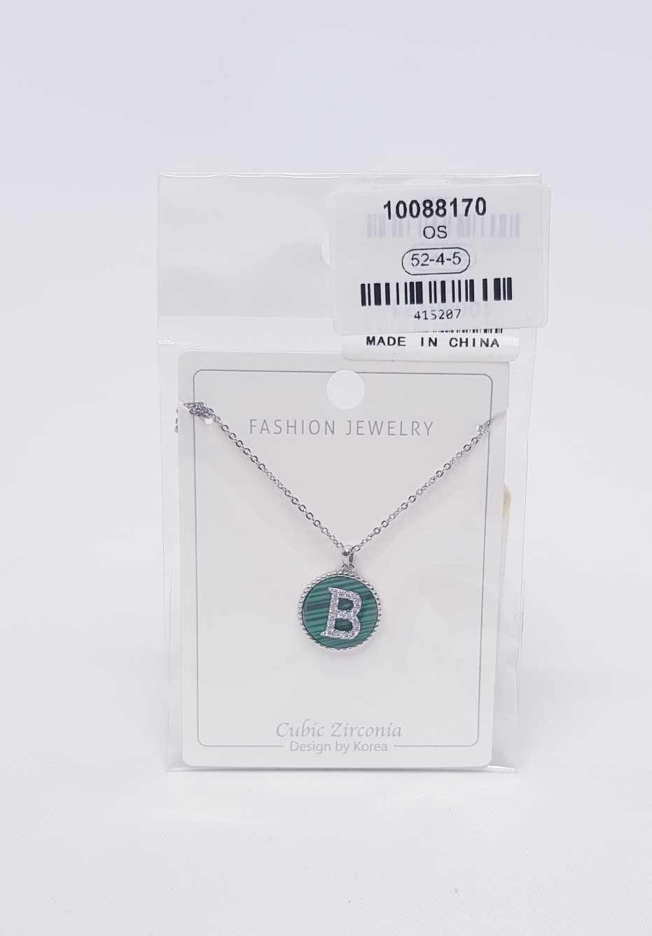 Jewelry set for ladies with the letters B