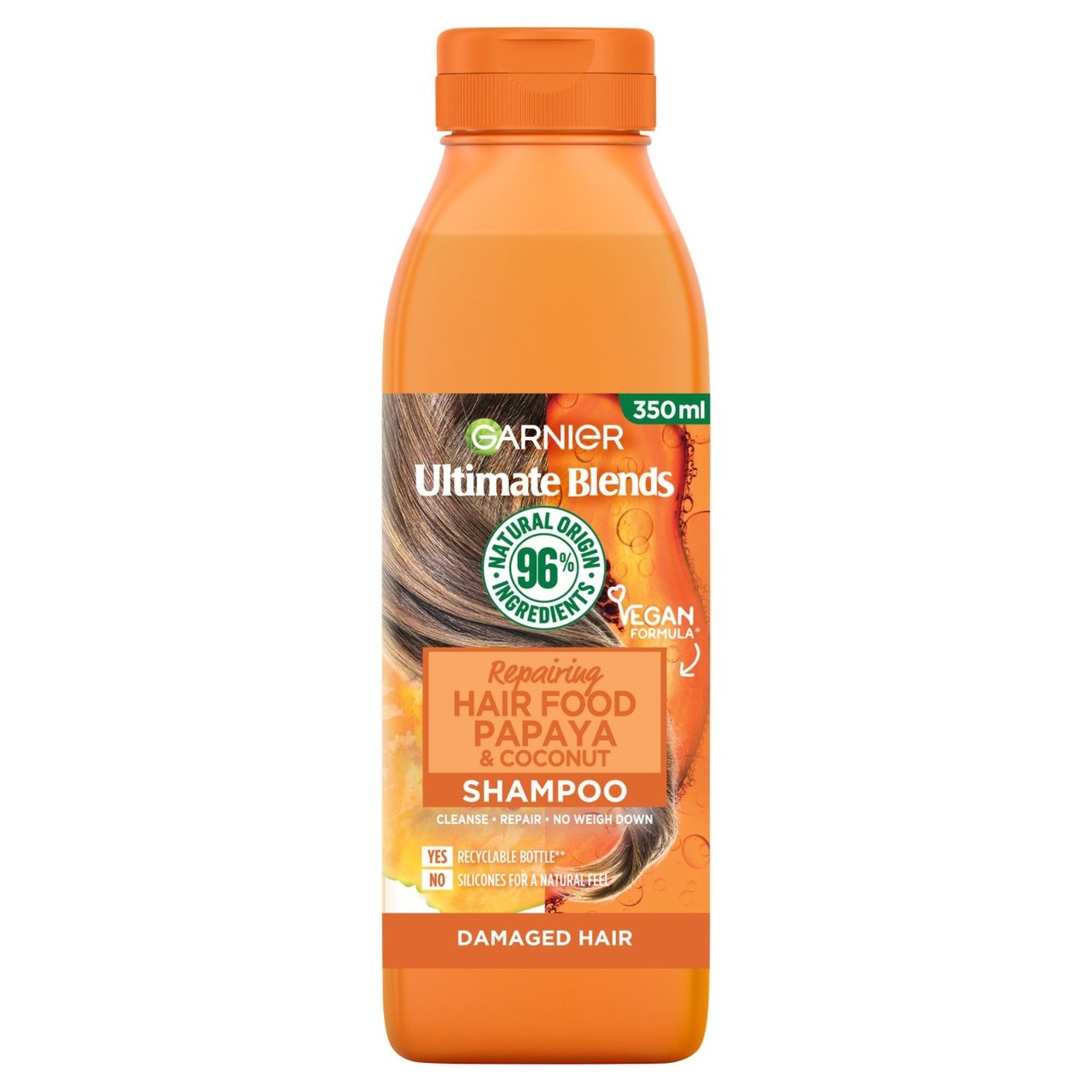 1 Pcs Garnier Fructis Shampoo Hair Food Papaya (1X350ml) (Cargo)