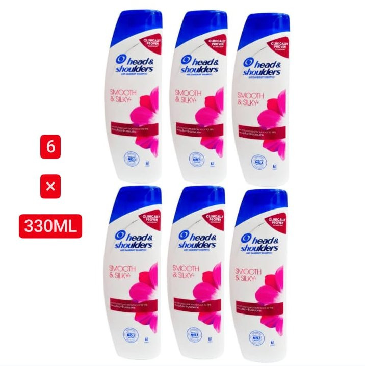 6 Pcs Bundle Head & Shoulders Smooth & Silky 2 in 1 Deep Moisturizing Dandruff Shampoo (6X330 ML)  (Cargo)