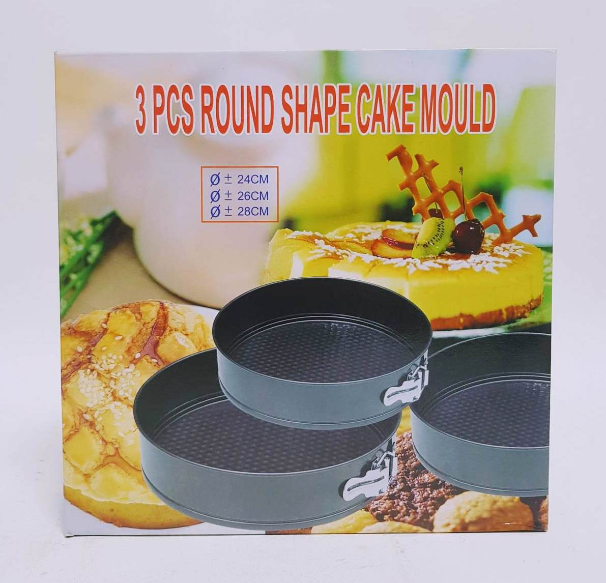 3 Pcs Round Shape Cake Mould