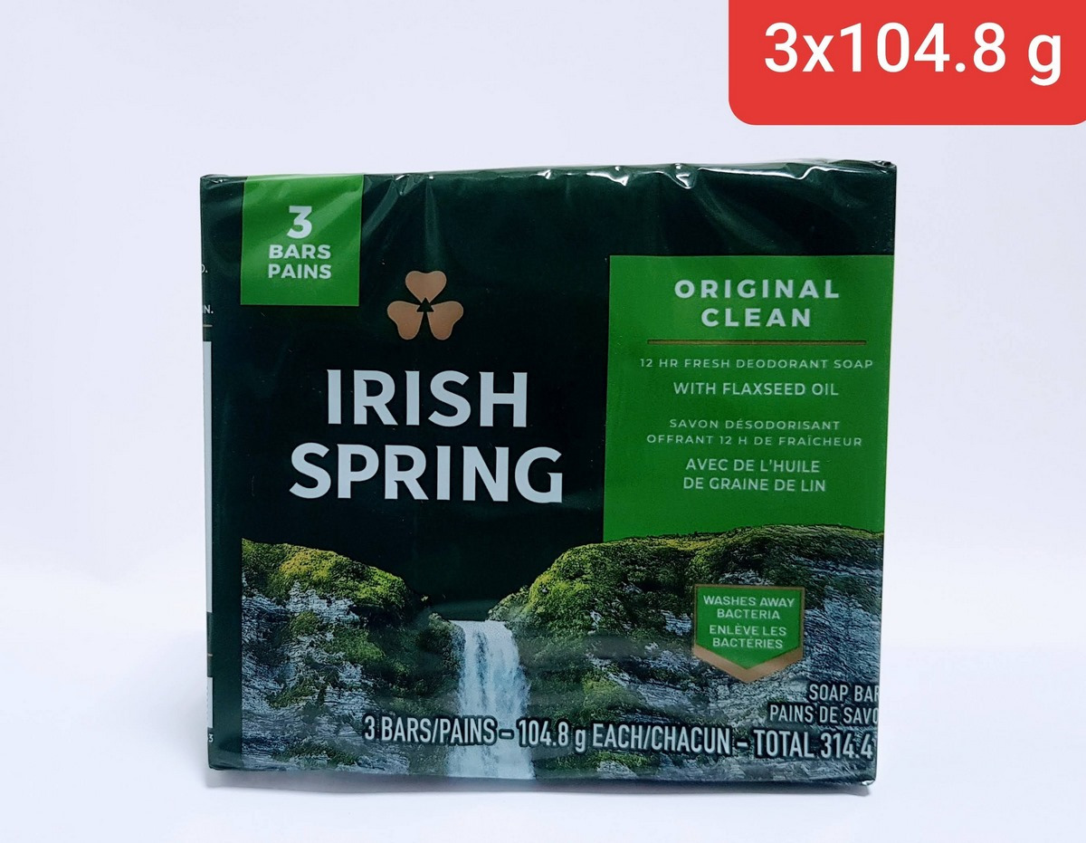 3 Pcs Irish Spring Bundle Original Clean Bar Soap (3 X 104.8G) (Cargo)