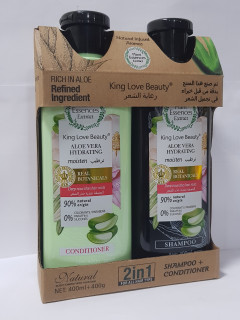 King Love Beauty Aloe Vera Hydrating Moisten  Conditioner Shampoo 2in1 (400g+400ml)