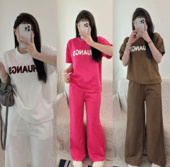[BKK][PEG][197-250-0]Nubby Set [English Pattern Embroidery] Free Size, Pants with Pockets