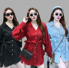 [BKK][PEG][204-200-0]Veena dress (Veenadet) has a waist tie, cute