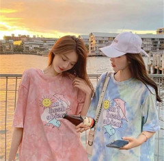 [BKK][PEG][74-150-0]Korean-style loose long tie-dye Harajuku fashion women’s T-shirt