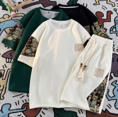 [BKK][PEG][194-300-0]Set Shirt and Casual Shorts Summer Fashion Loose Fit Versatile For Men.