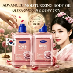 [BUY 1 TAKE 1] Rose Body Oil Deep Moisturizing Brightening Skin Tone Fragrance Oil Massage Oil Hydrating and Whitening Skin Care Oil Improve Dry Skin 260ML