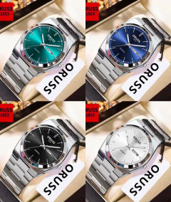 [AI14] ORUSS Original Brand Men Luxury Stainless Steel Luminous Waterproof Dual Calendar