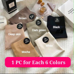 [AI17] 6PCS Silk Seamless Panty, Simple 7A Mulberry Silk Antibacterial Bottom, Multicoloured Panties
