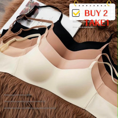 [AI19] 3PCS Korean Ultra-Thin And Comfortable All-in-one Invisible Bra Without Steel Ring For Women push Up Bra