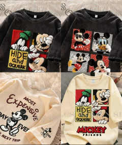 [AI40] WOMEN'S CASUAL TSHIRT AMERICAN STYLE TRENDY MICKEY MOUSE CARTOON