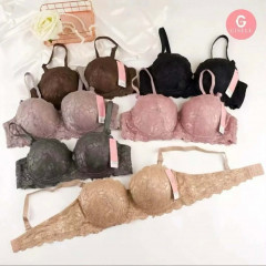 [AI84] WOMEN'S BRA UNDERWIRED LACE DESIGN COMFORTABLE LADIES LINGERIE CUP B