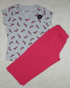 Womens BHS Star Print Cropped Pyjama Set (8 to 22 UK )