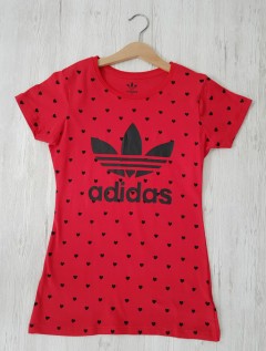 ADIDAS Womens T-shirt (RED) (XS - S - M - L - XL - XXL ) 