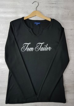 TOM TAILON Womens Long Sleeved Shirt (BLACK) (M - L - XXL - 3XL)