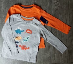 LUPILU 2 Pcs Boys Long Sleeved Shirt Pack (3 Months to 2 Years )