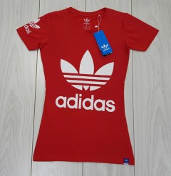 ADIDAS Womens T-Shirt (RED) (S - M - L - XL)