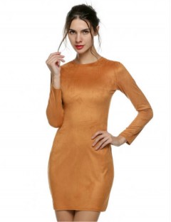 YC Stylish Ladies Women O Neck Full Sleeve Package Hip Bodycon Dress (Item no. 9582)