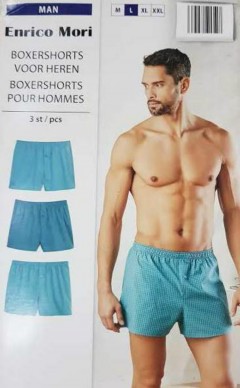 Enrico Mori 3 Pcs Mens Boxer Short Pack ( Random Color) (M - L - XL - XXL) 
