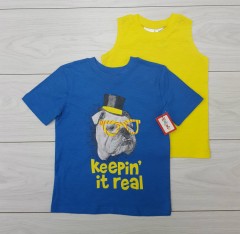 2 Pcs Boys T-Shirt And Top (BLUE) (4 Years)