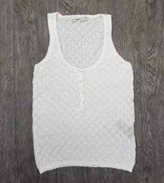 ZARA  Ladies Knitted Vest (WHITE) (S - M )
