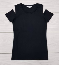 AMISU Ladies T-Shirt (BLACK) (XS - S - L ) 
