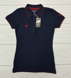 AMERICAN EAGLE Ladies Polo T-Shirt (NAVY) (S - M - L - XL )