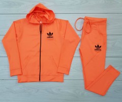 ADIDAS Ladies Sweatshirt And Pants (ORANGE) (M - L - XL)