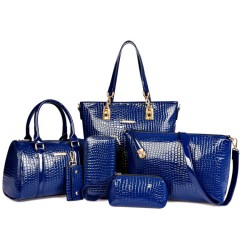 Violet  Violet Ladies Fashion Bag (6 Pcs) (Blue)