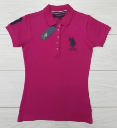U.S. POLO ASSN Ladies Polo Shirt (PINK) (S - M - L - XL ) 