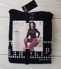 ESMARA Ladies Pyjama Set (BLACK) (S - M - L) 