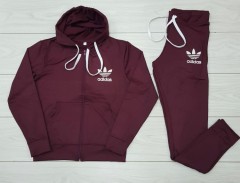 ADIDAS Ladies Sweatshirt And Pants (MAROON) (S - M - L - XL) 