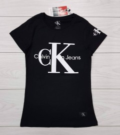 CALVIN KLEIN Ladies T-Shirt (BLACK) (S - M - L - XL )